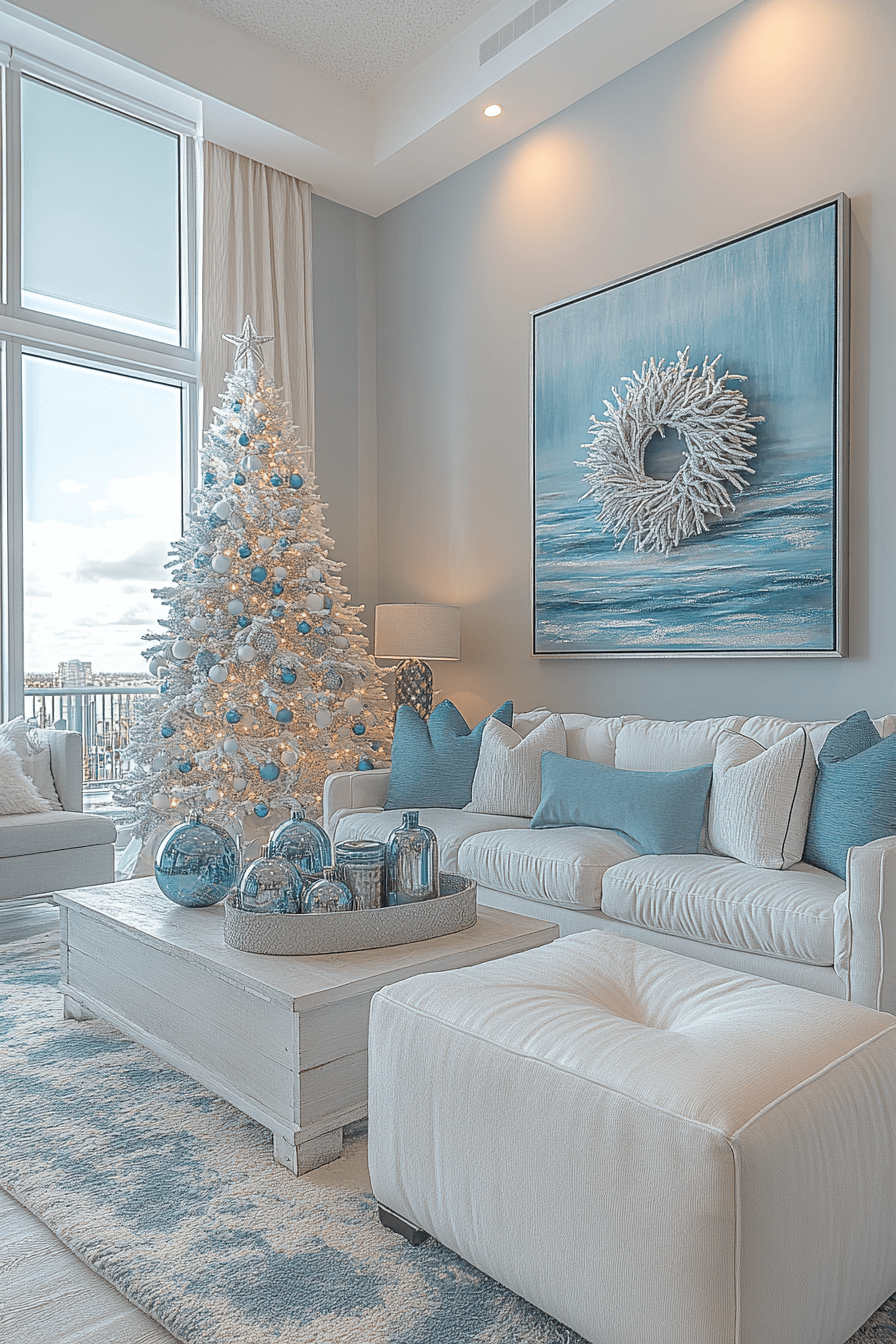 blue christmas decor ideas