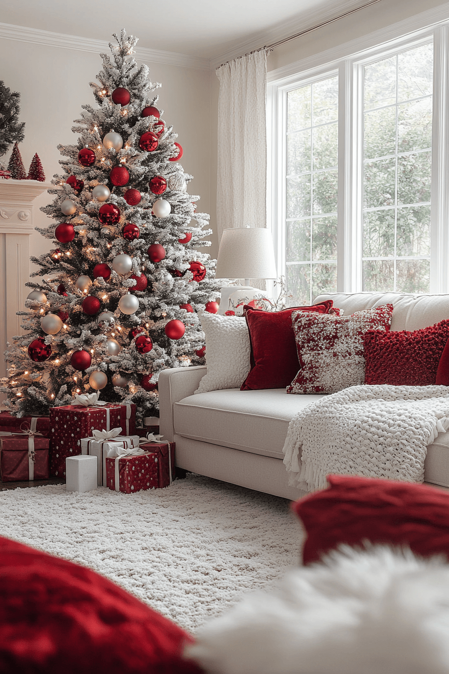 red and white christmas decor