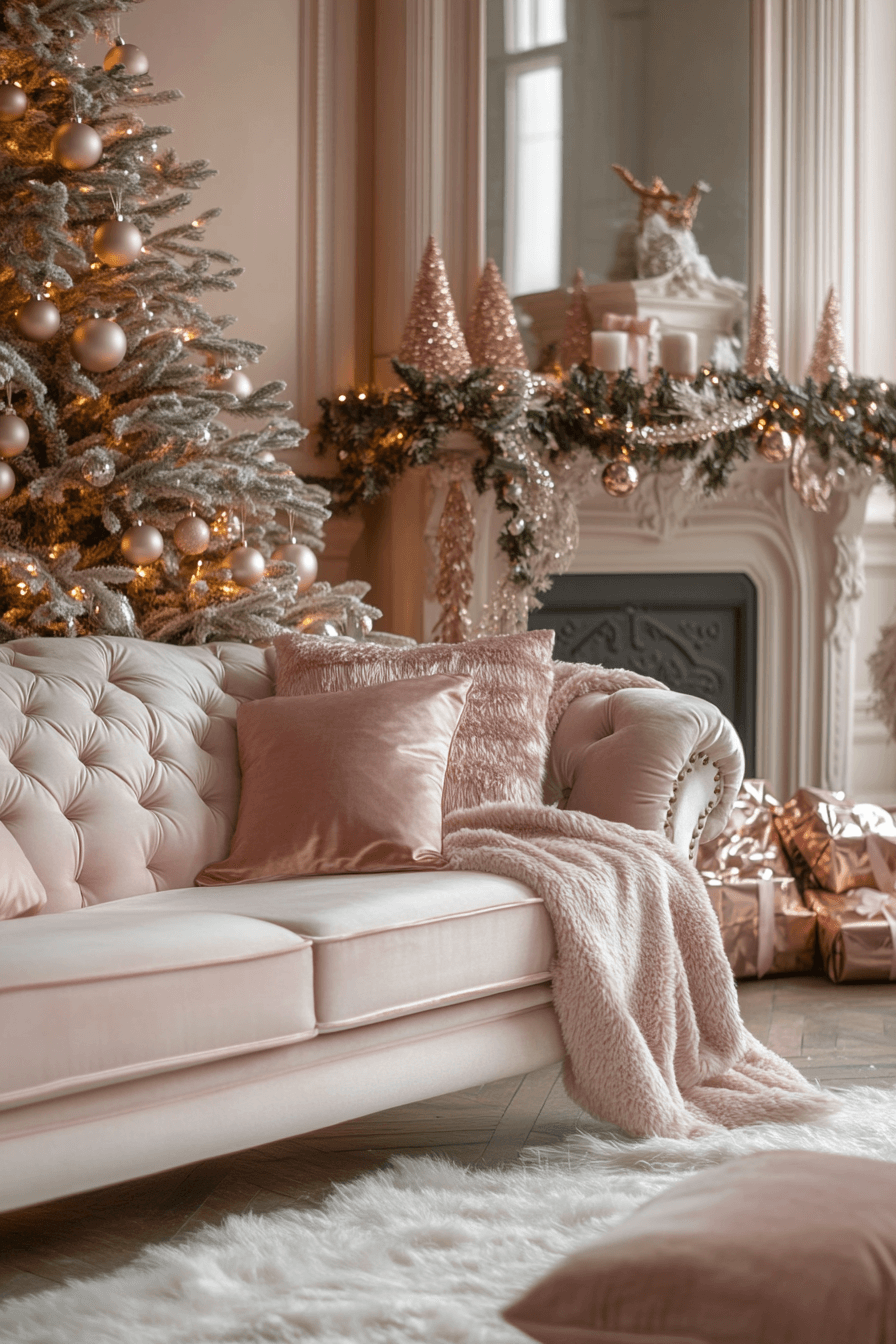 rose gold christmas decor ideas
