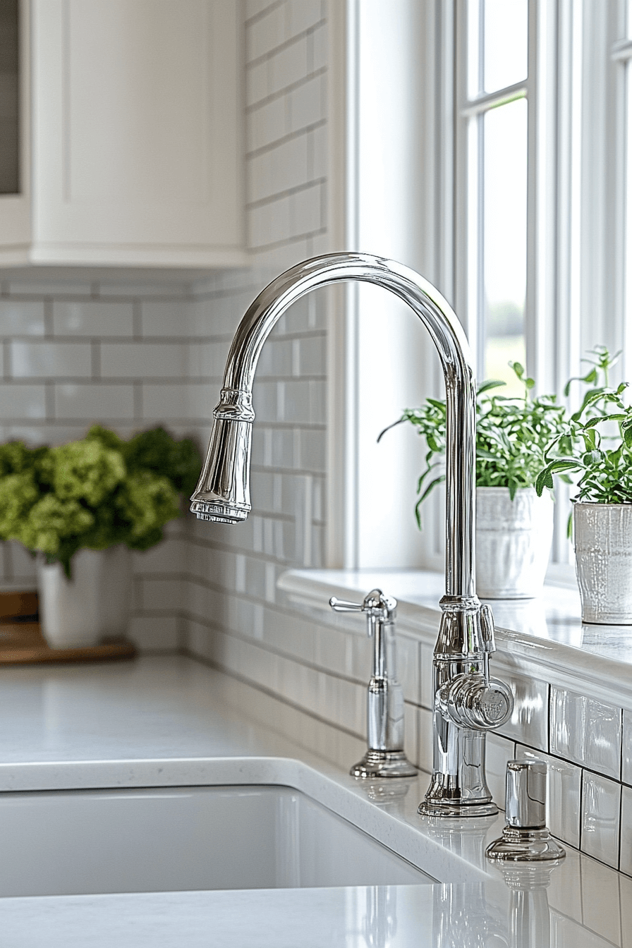 white backsplash kitchen