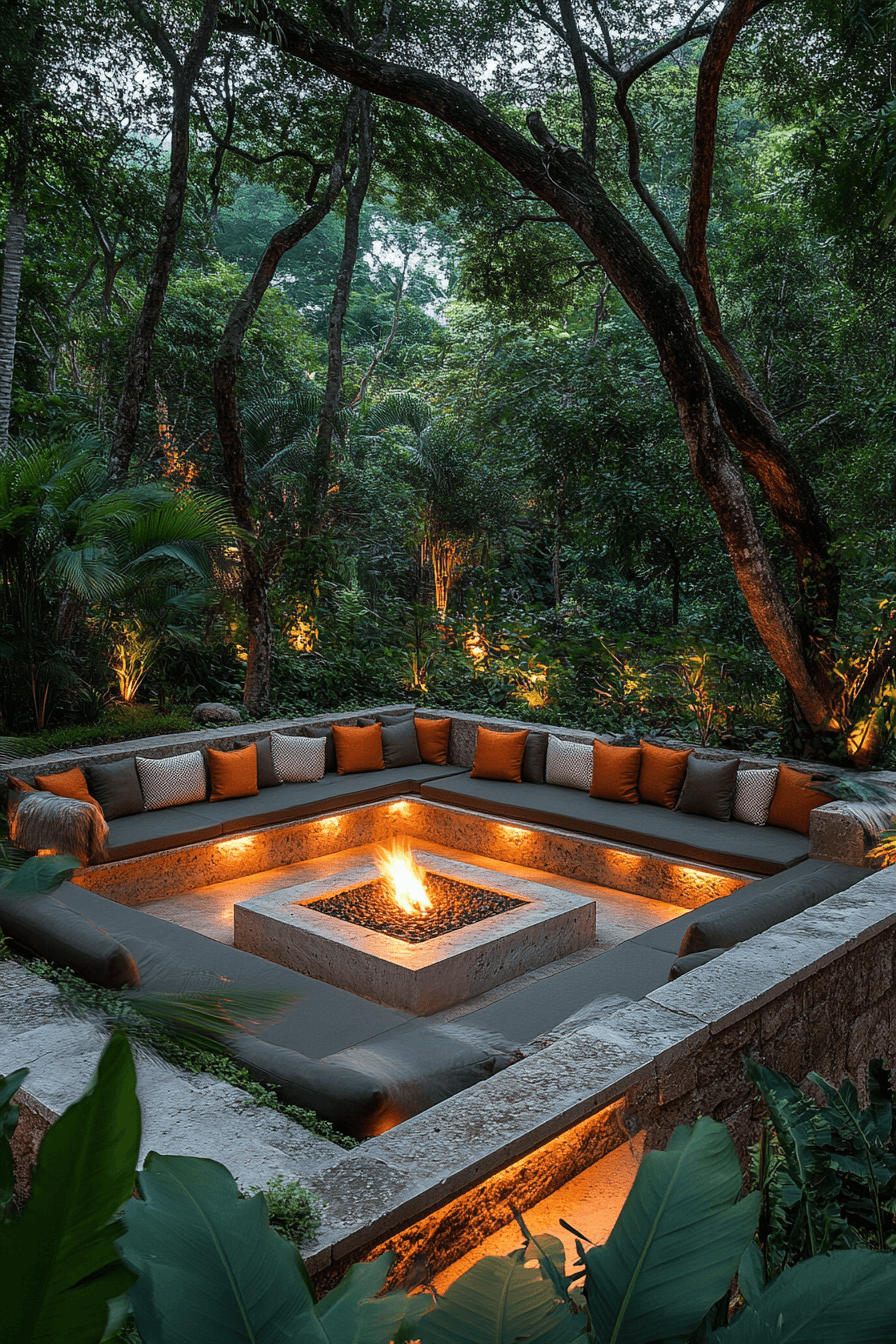 backyard fire pit ideas lounge areas