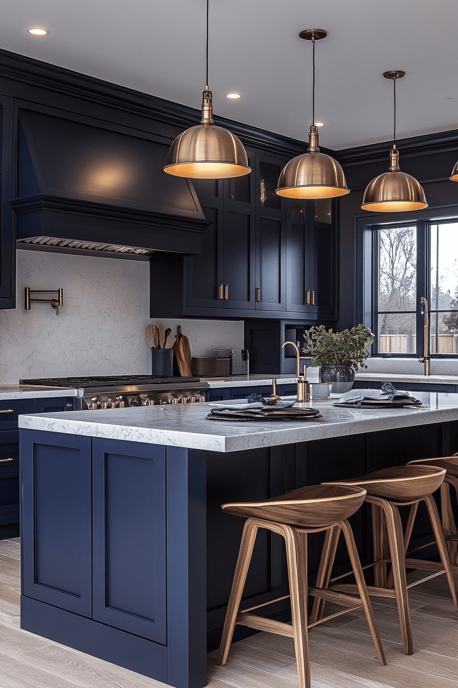 Dark Blue Kitchen Cabinets