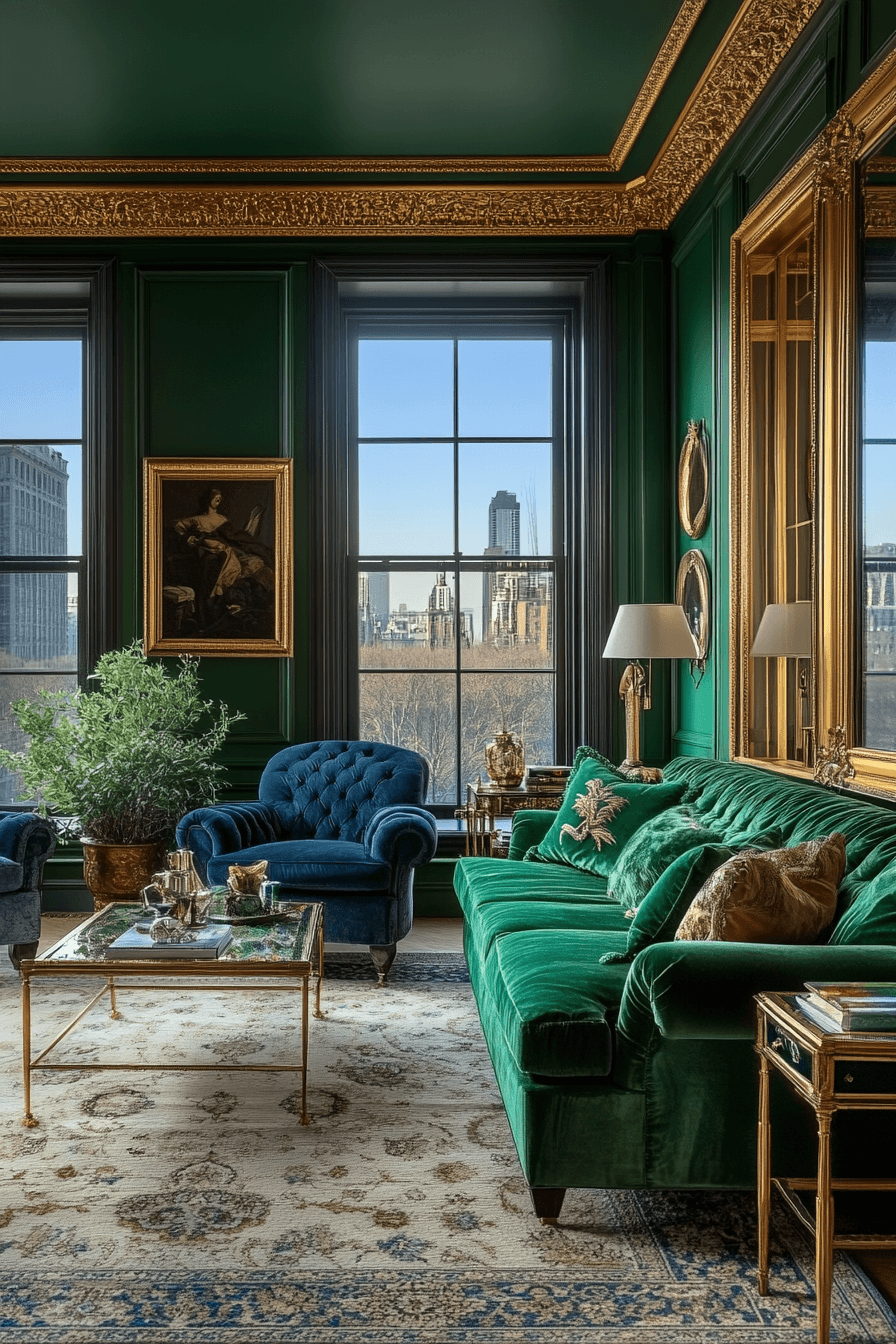 jewel tone living room