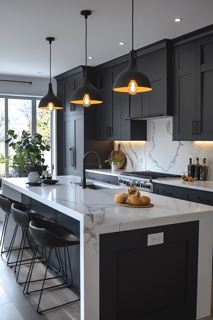 Grey Cabinets White Countertops
