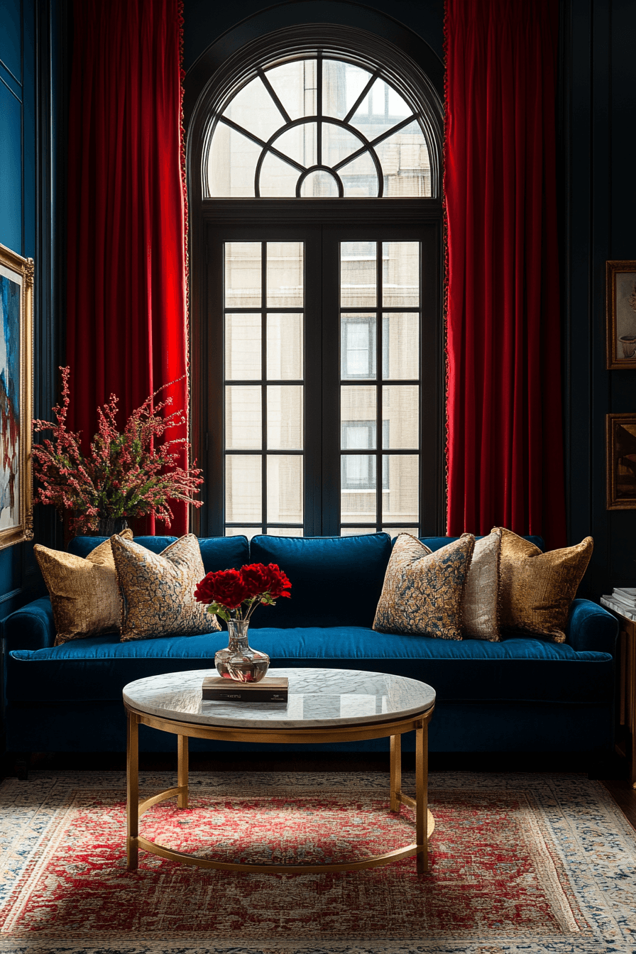 jewel tone living room