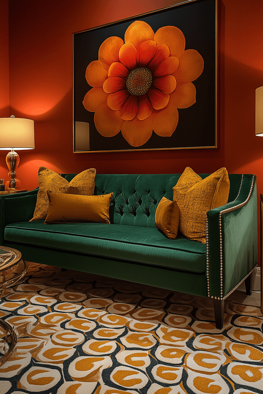 jewel tone living room