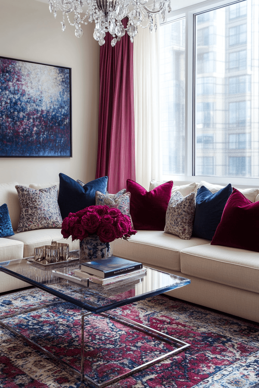 jewel tone living room