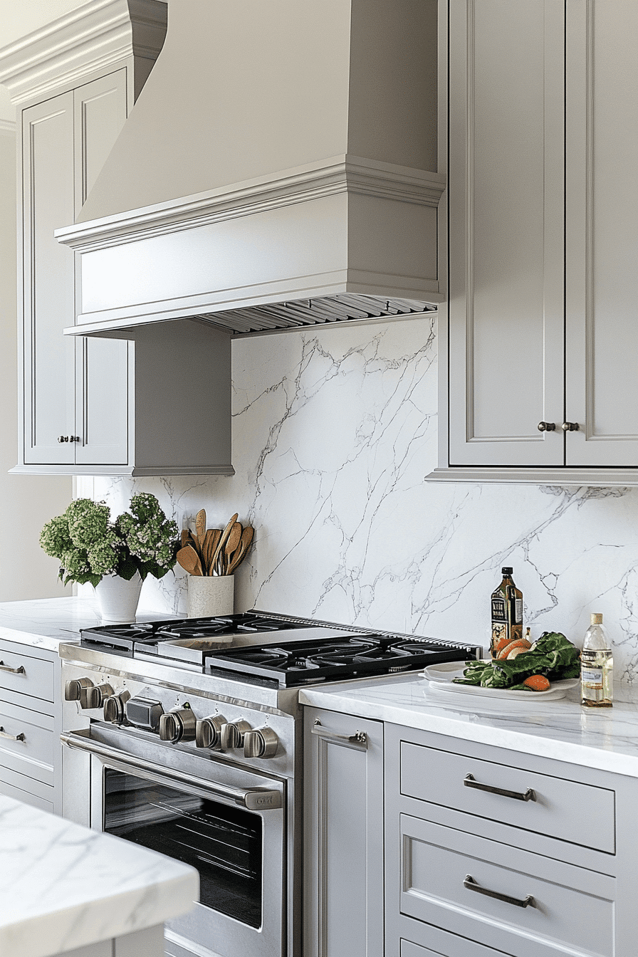 Grey Cabinets White Countertops