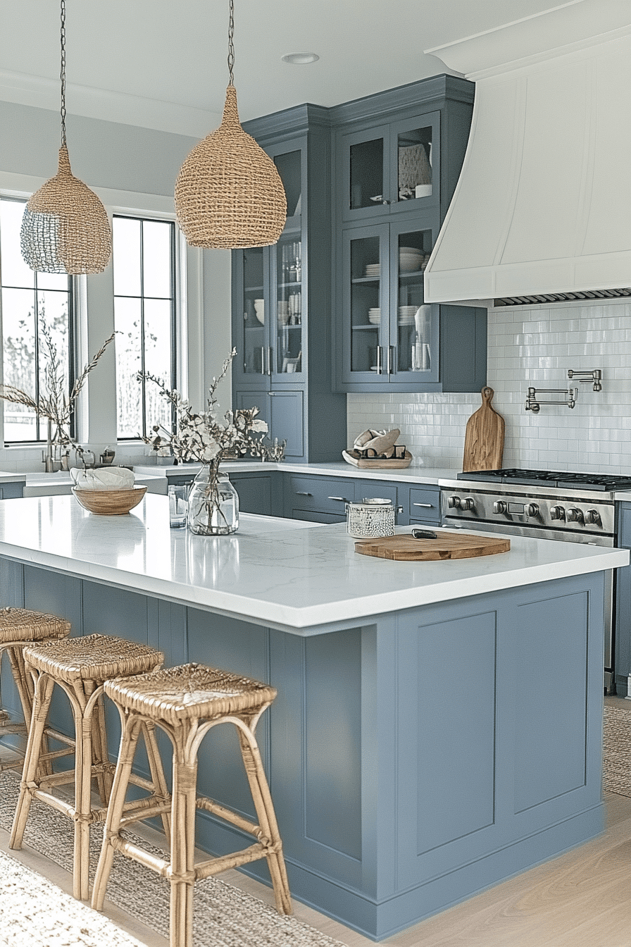 Grey Cabinets White Countertops