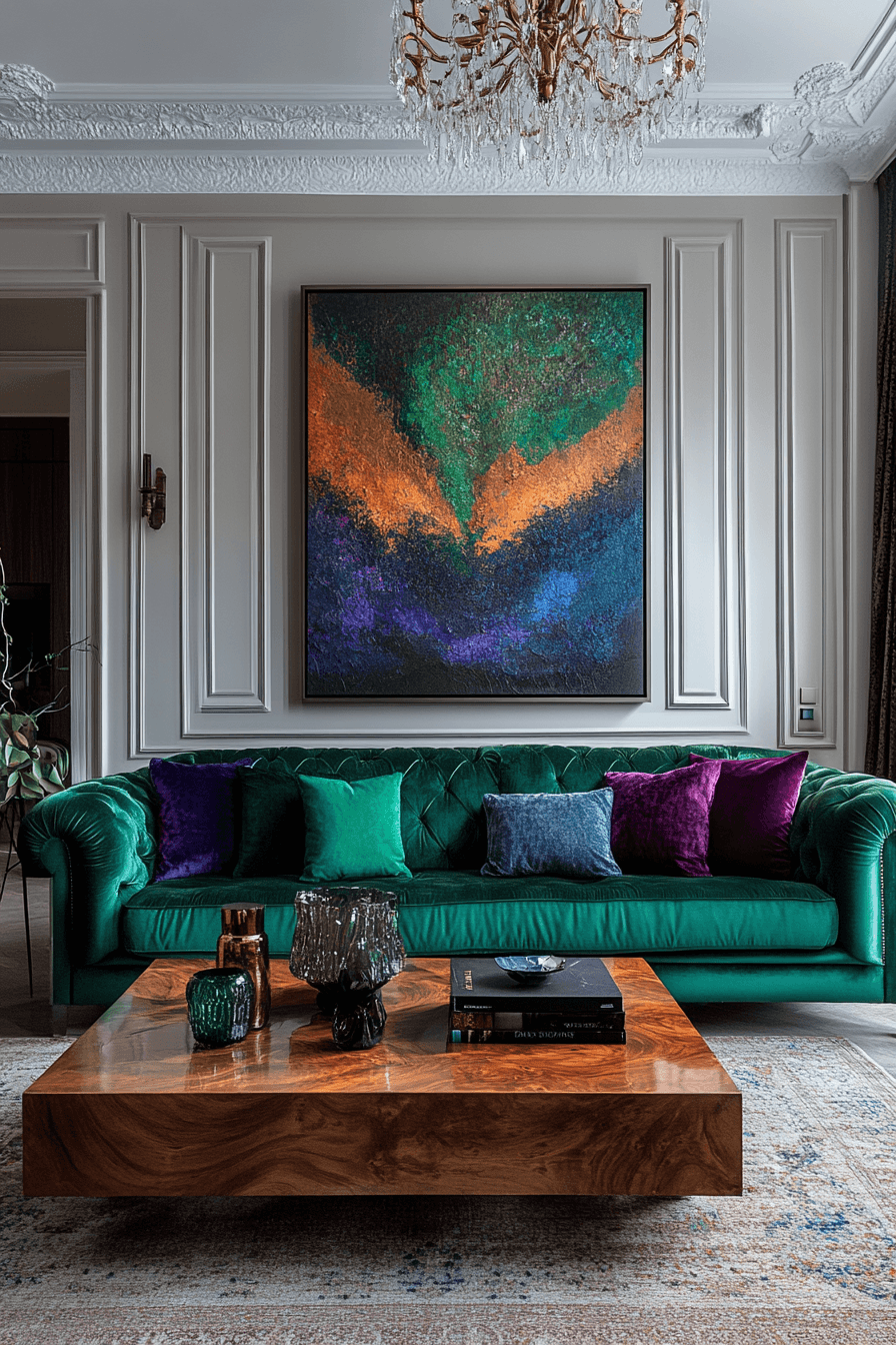 jewel tone living room