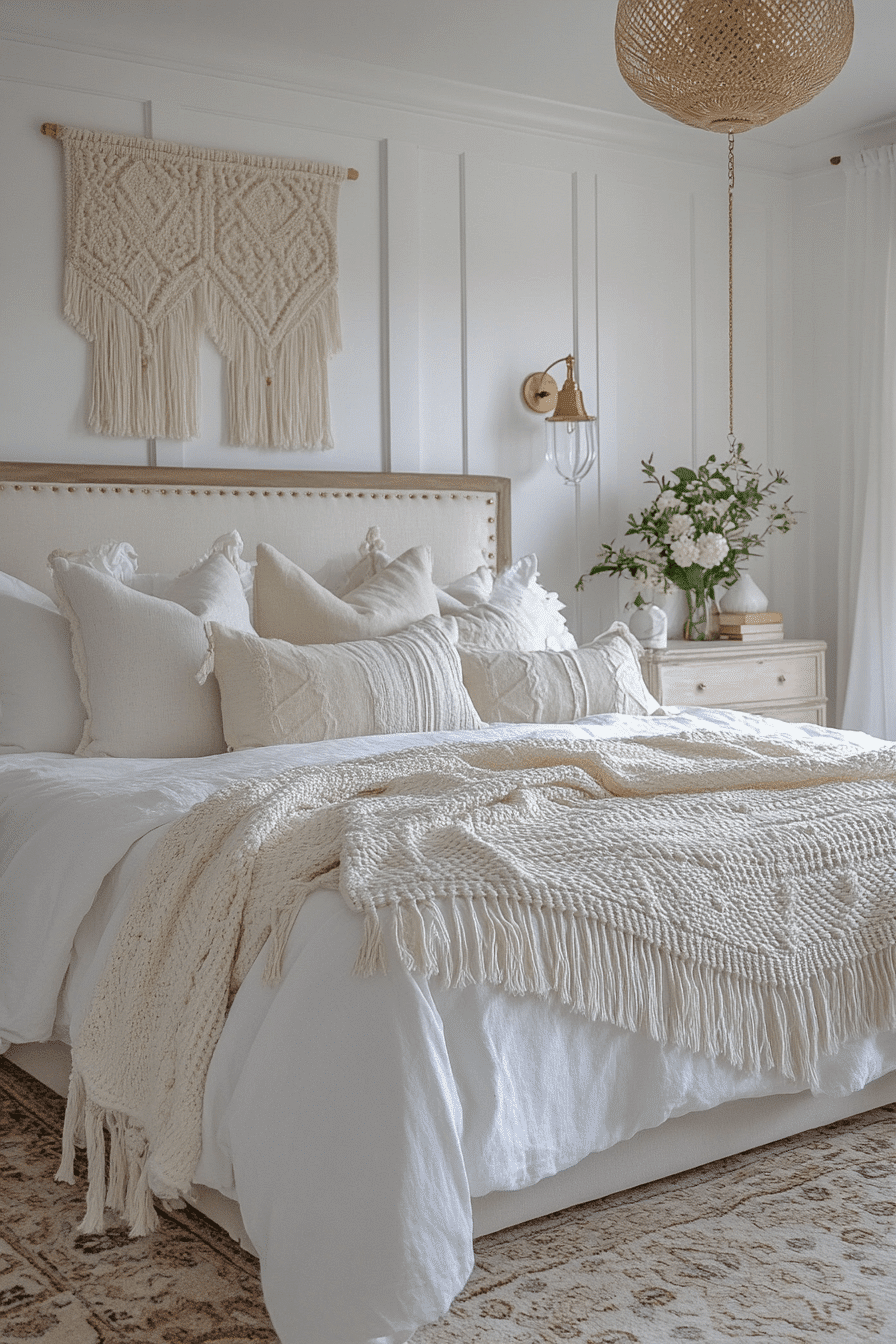 White Boho Bedroom Ideas