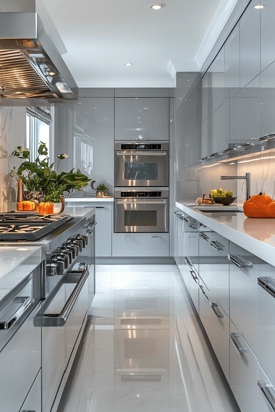Grey Cabinets White Countertops