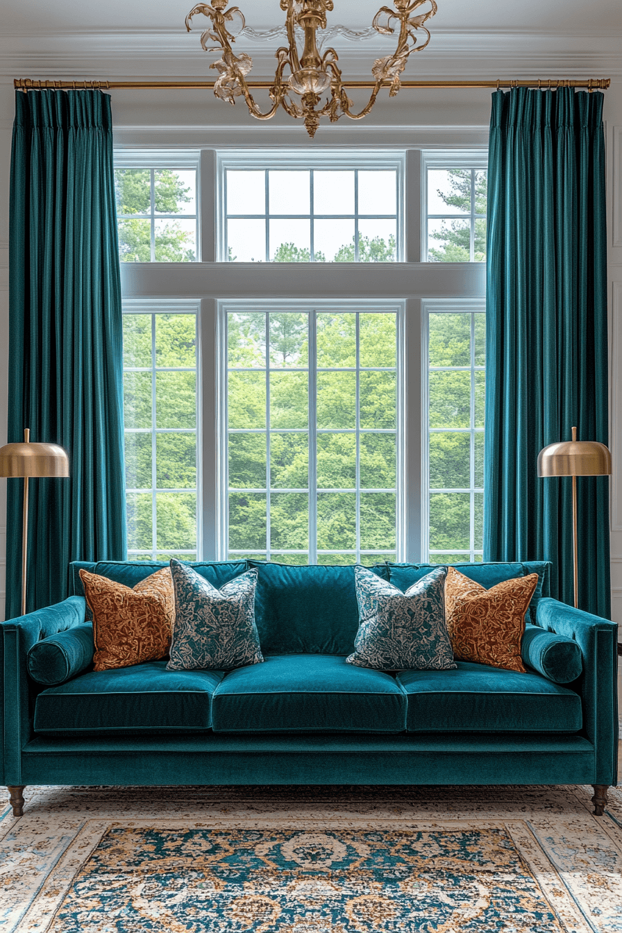 jewel tone living room