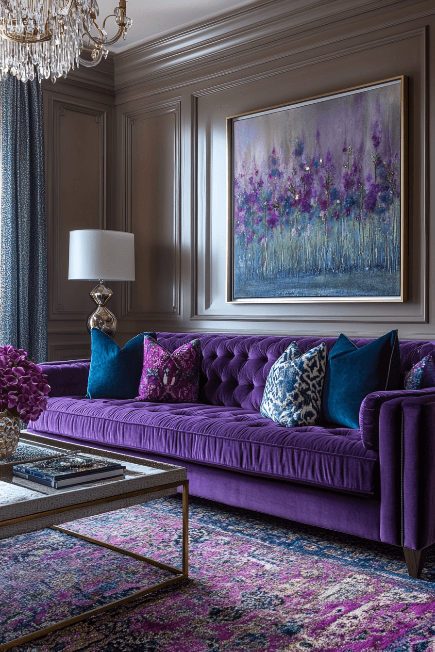 jewel tone living room