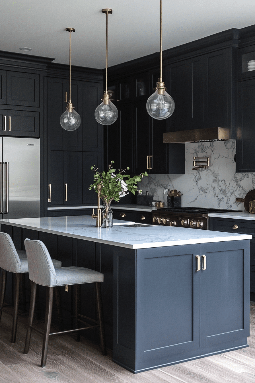 Grey Cabinets White Countertops
