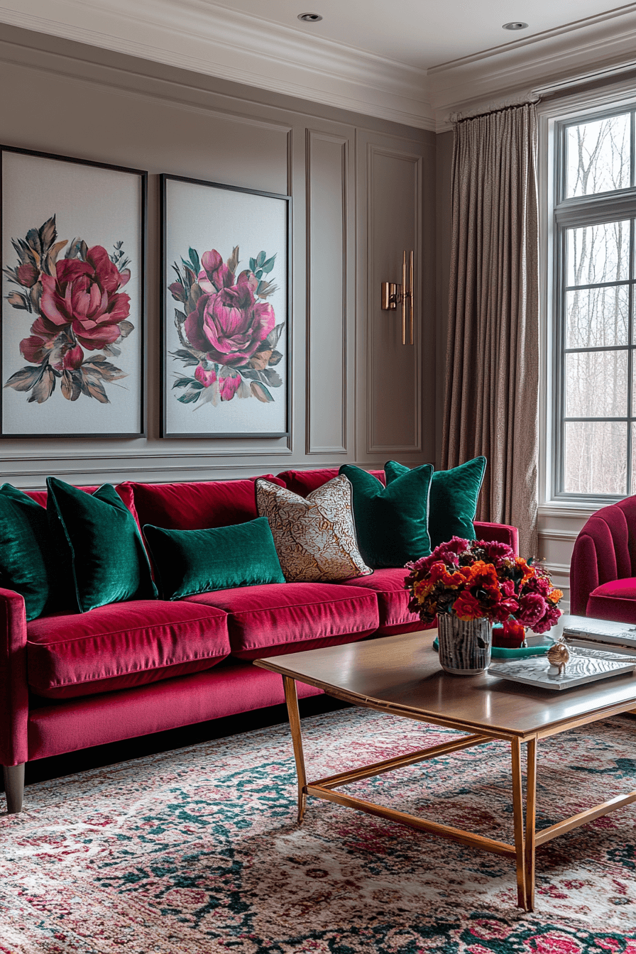 jewel tone living room