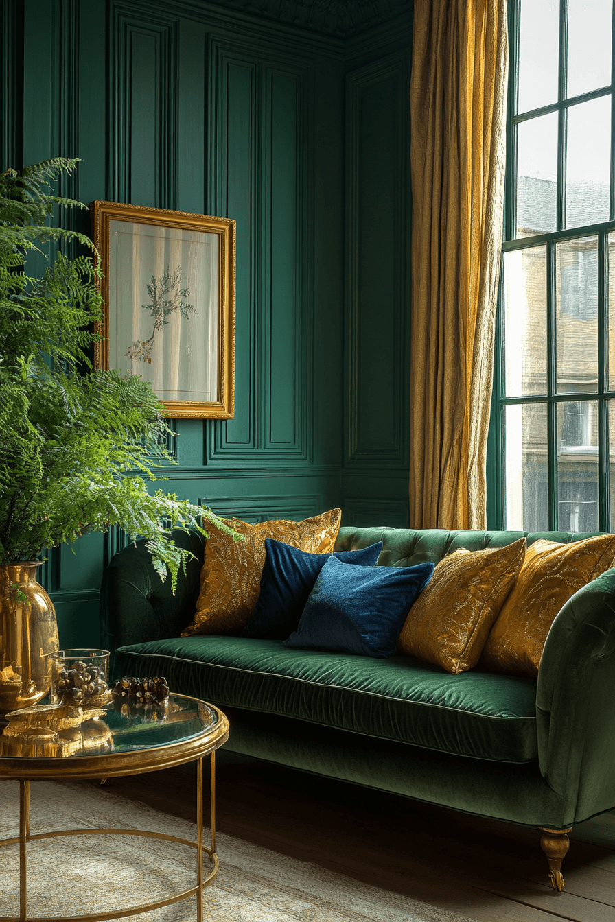 jewel tone living room