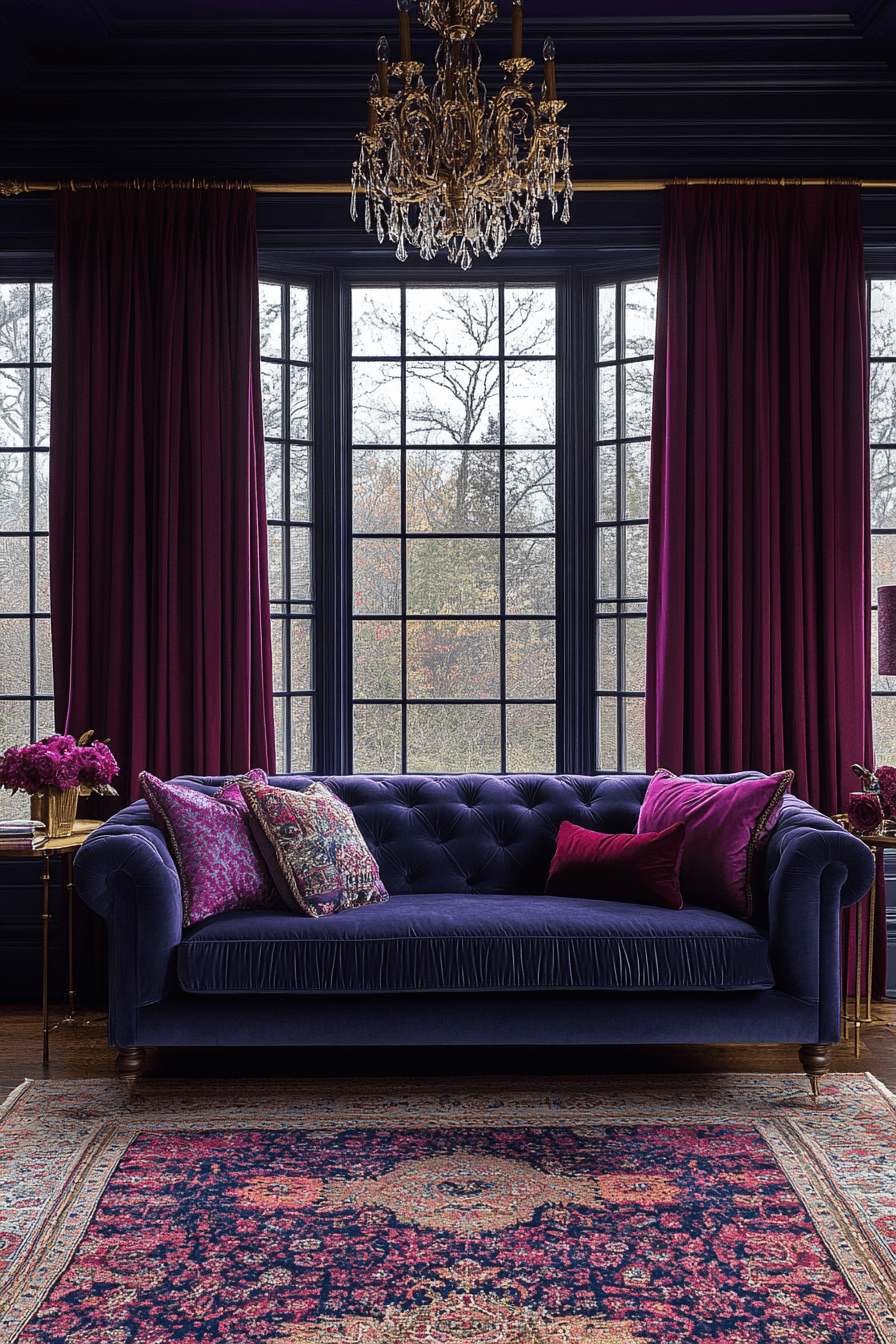 jewel tone living room