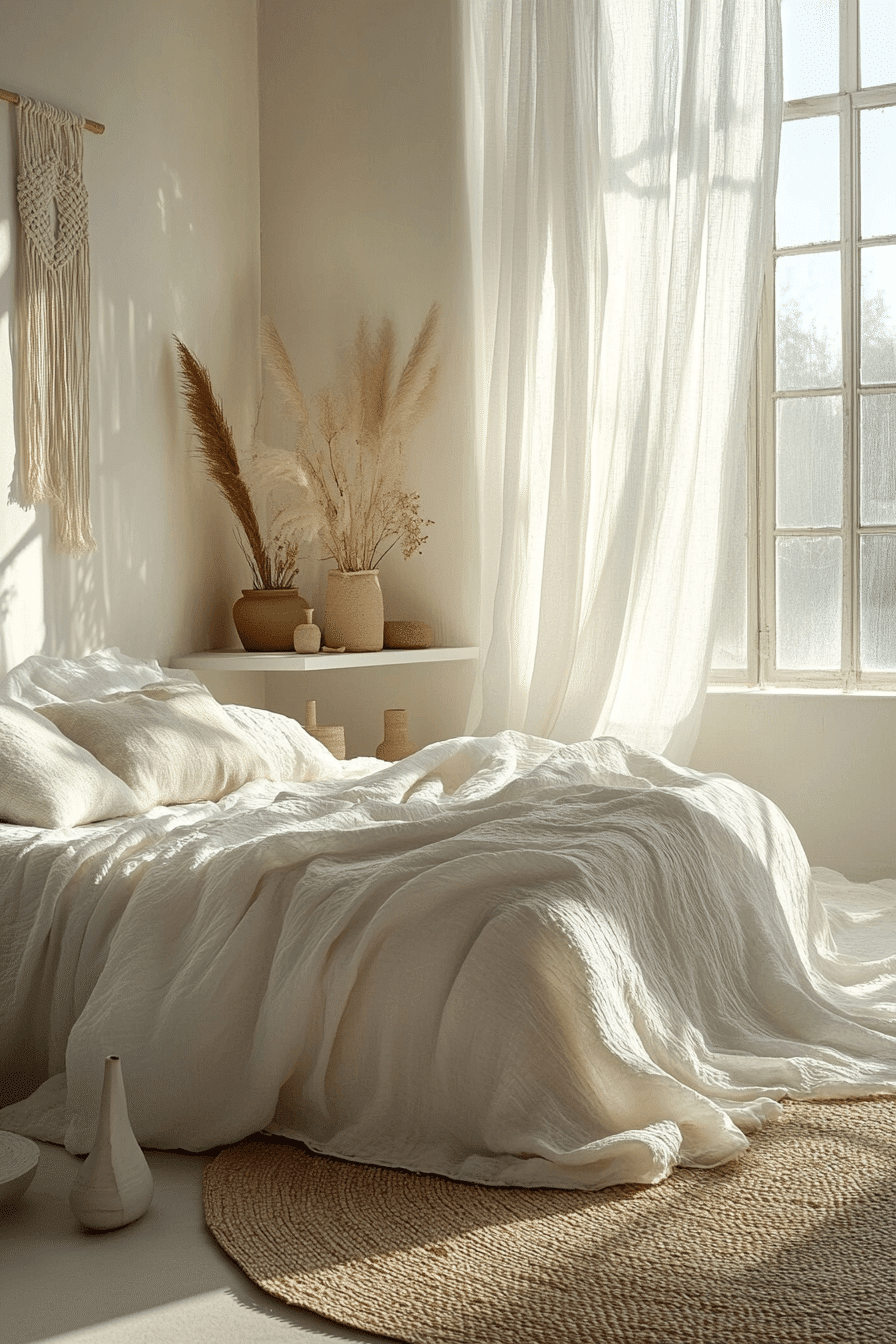 White Boho Bedroom Ideas