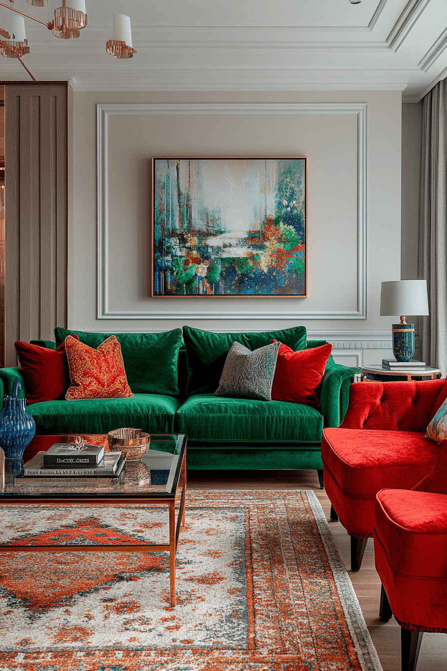 jewel tone living room