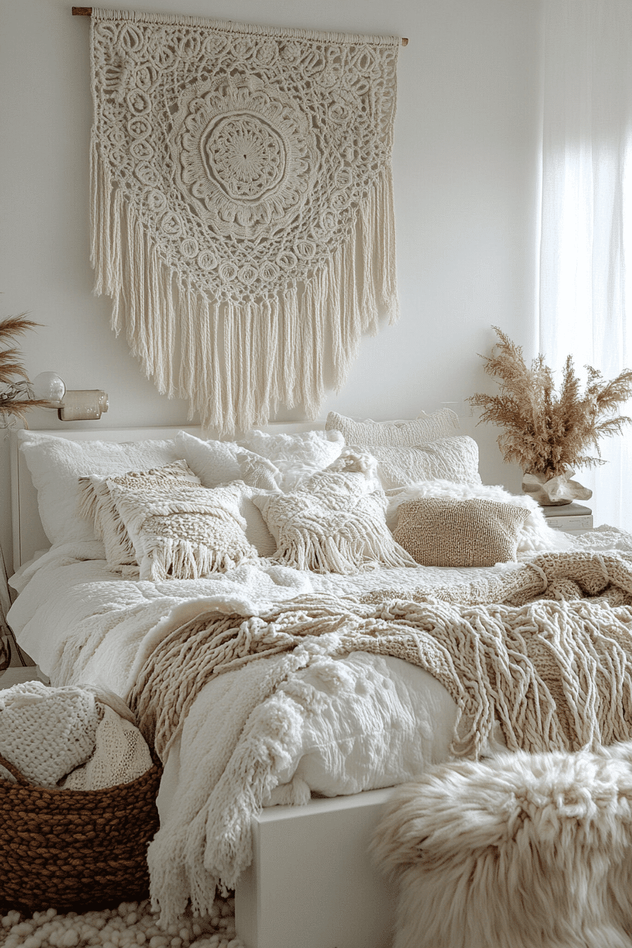 White Boho Bedroom Ideas
