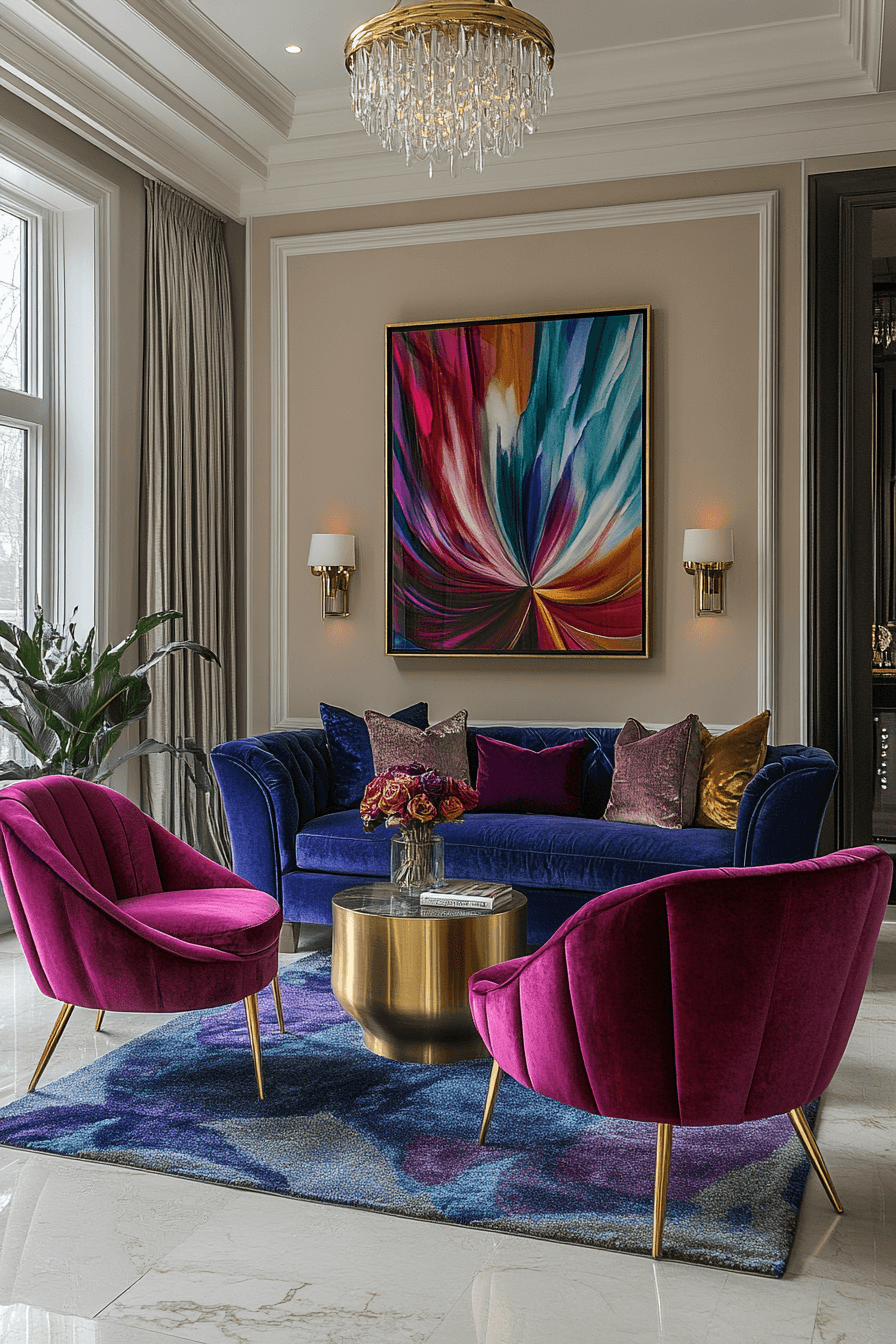jewel tone living room