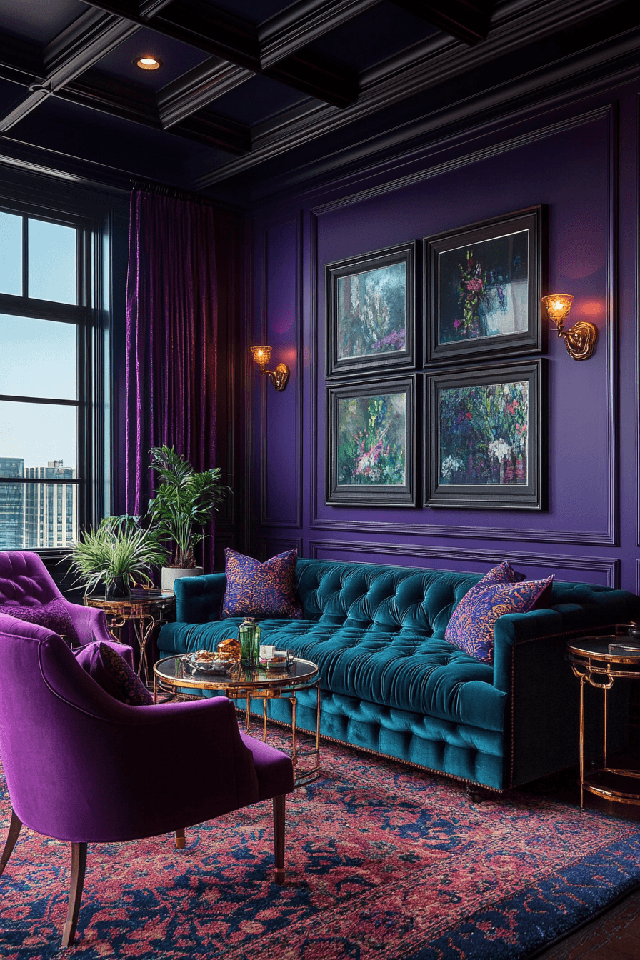 jewel tone living room