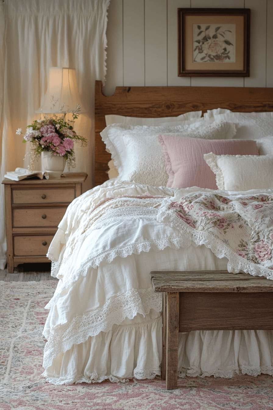 vintage shabby chic bedroom