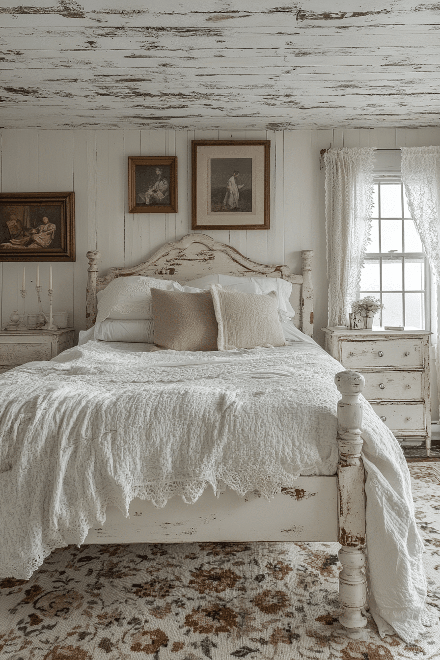 vintage shabby chic bedroom
