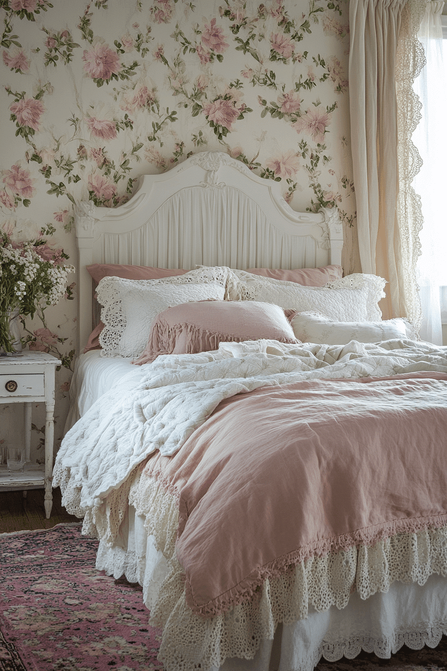 vintage shabby chic bedroom