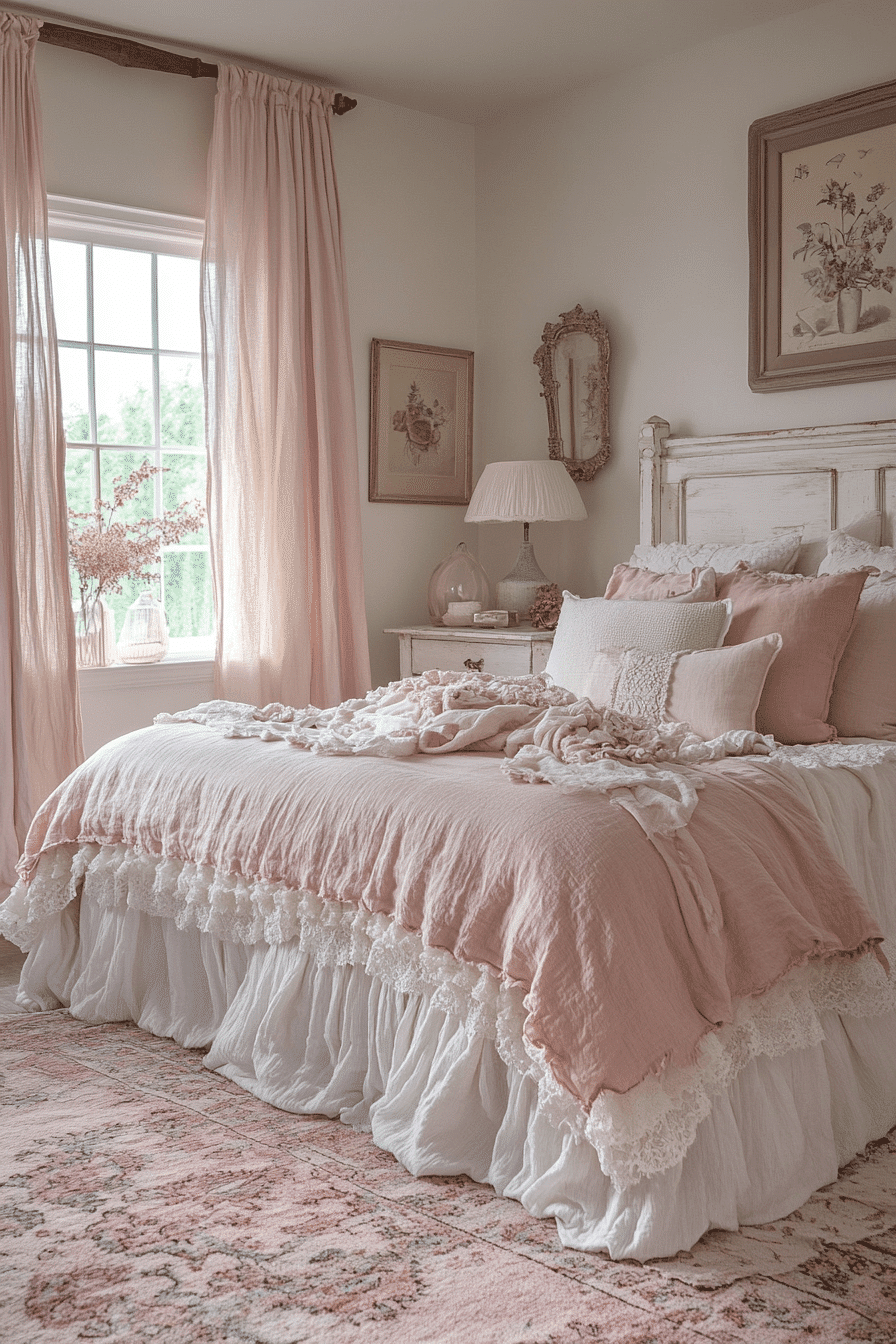 vintage shabby chic bedroom