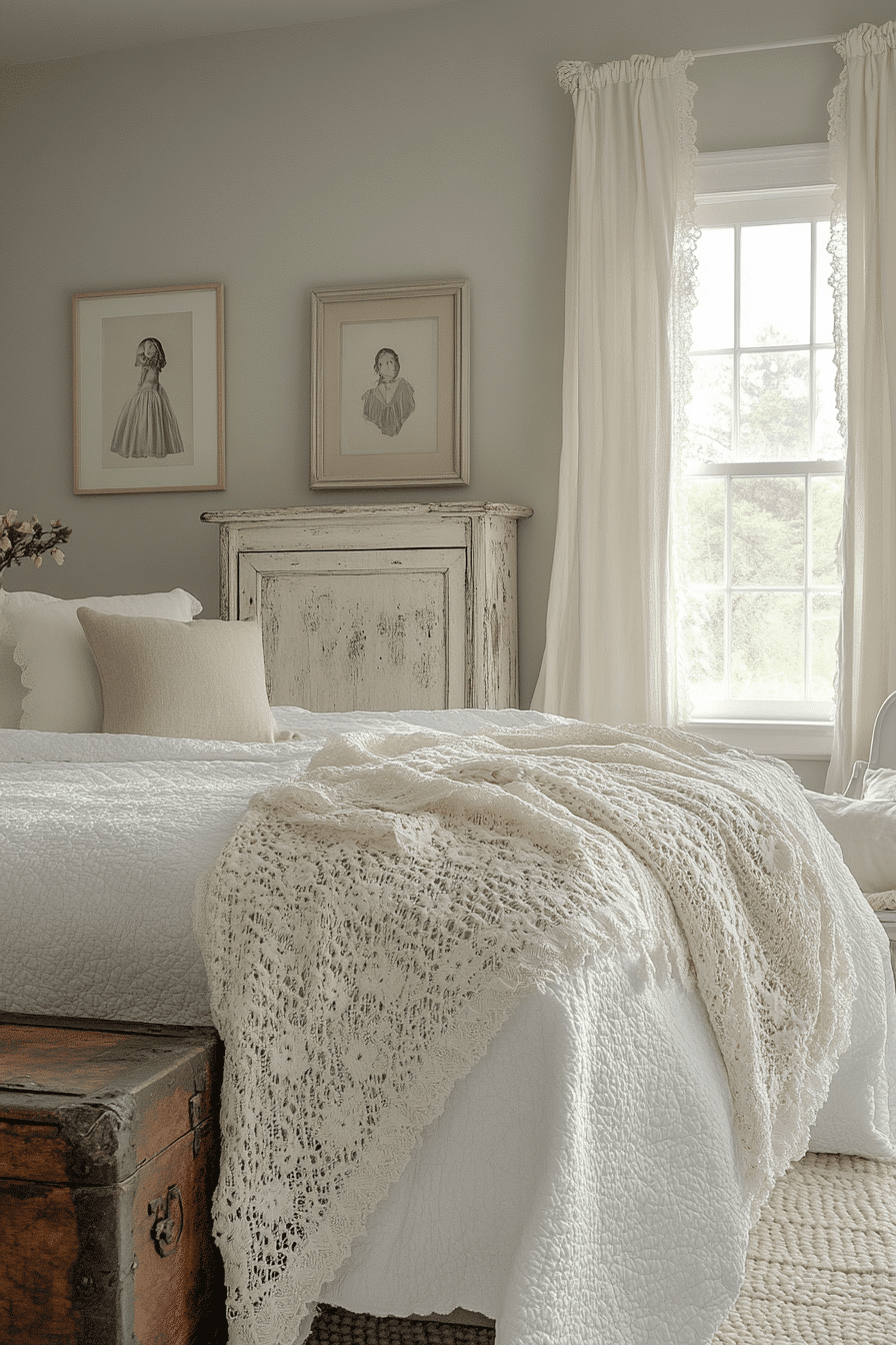 vintage shabby chic bedroom