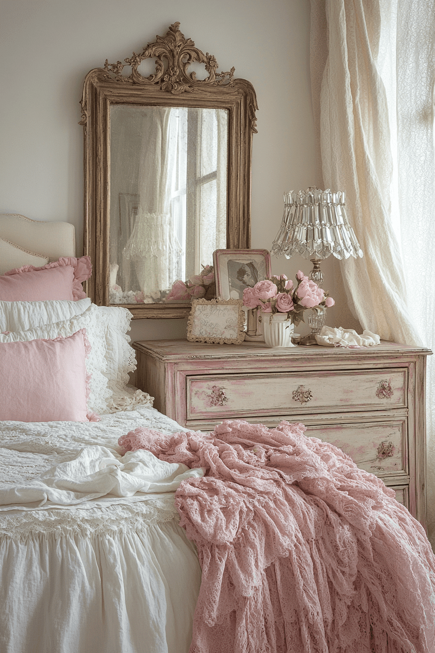 vintage shabby chic bedroom