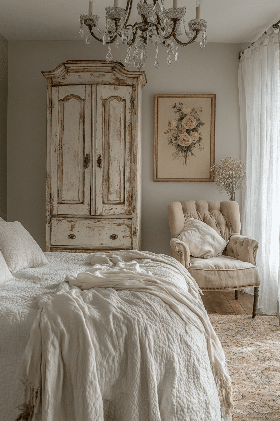 vintage shabby chic bedroom