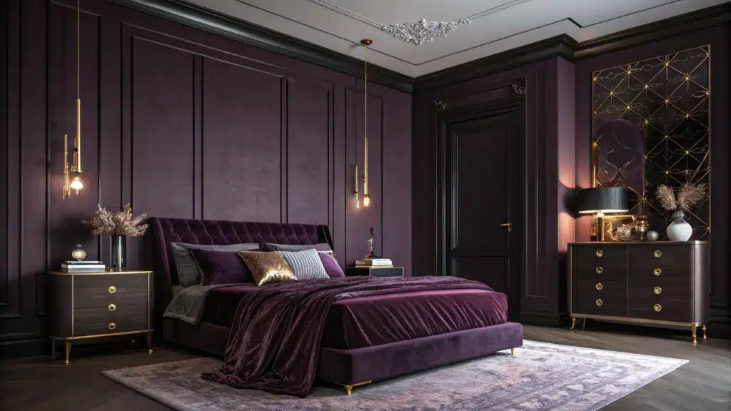 dark purple bedroom