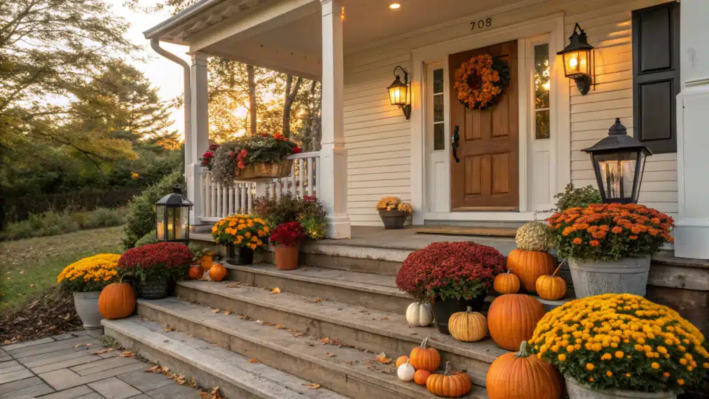 fall front porch decor