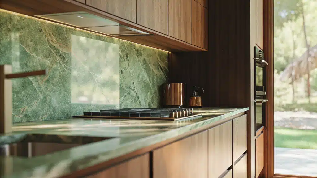 natural stone backsplash kitchen