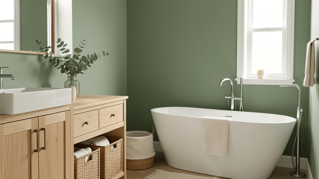 sage green bathroom