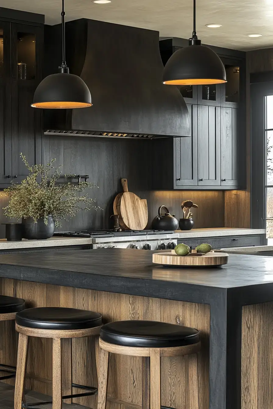 dark rustic kitchen