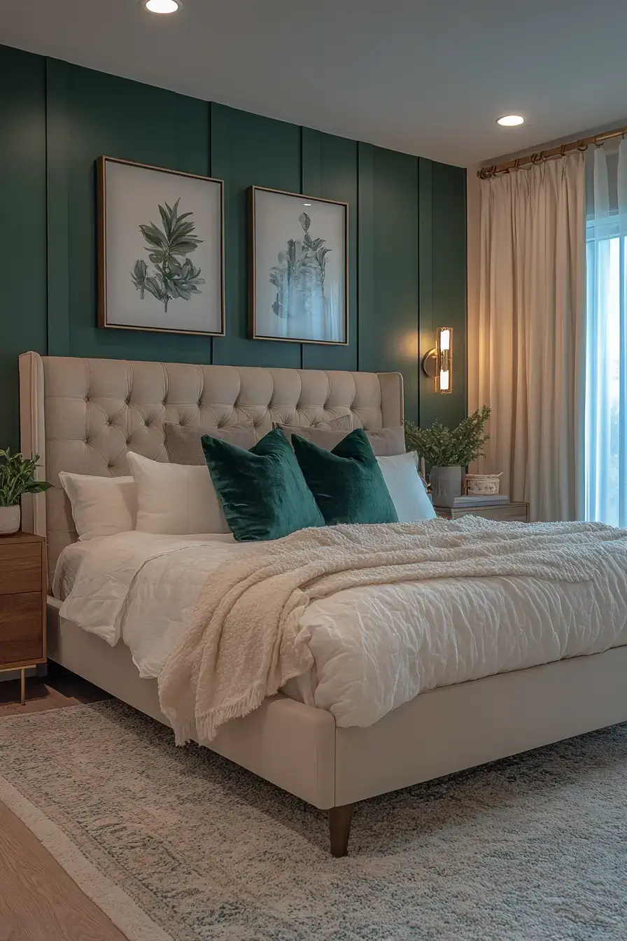 emerald green bedroom