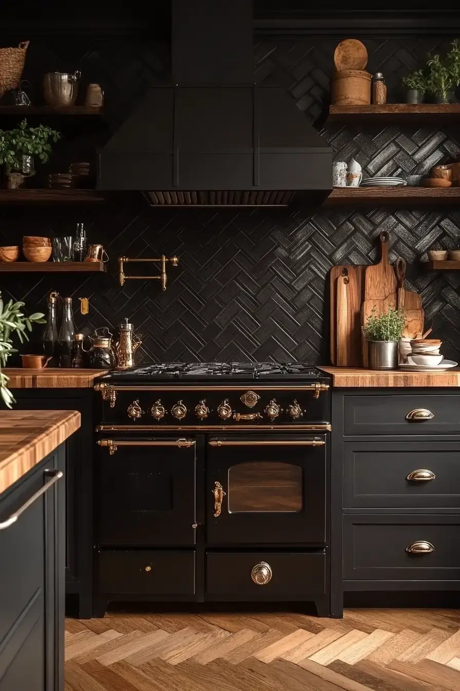dark rustic kitchen