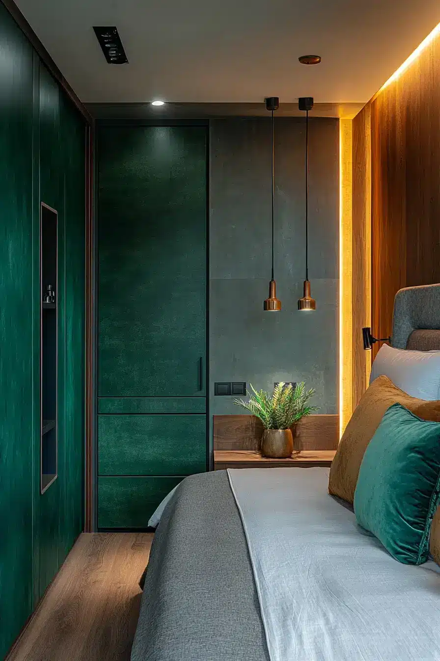 emerald green bedroom