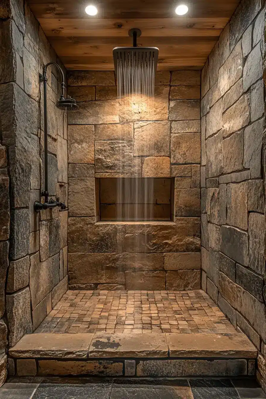 rustic walk in shower ideas