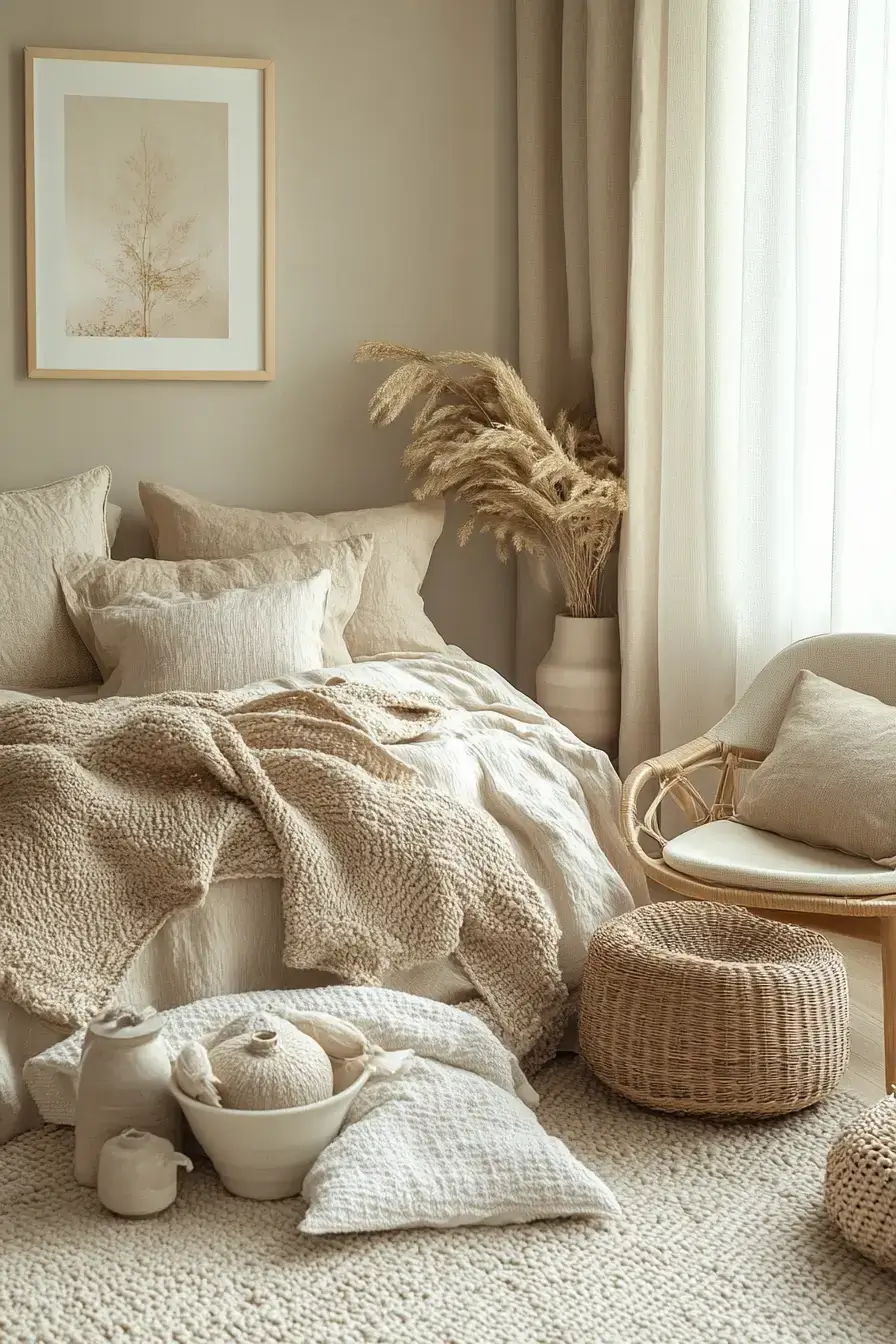 minimalist boho bedrooms