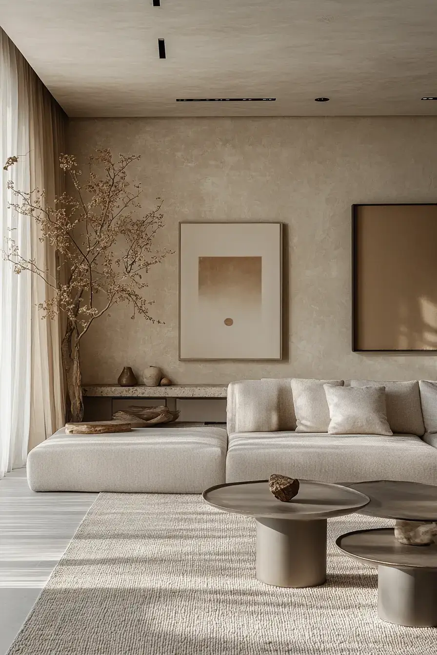 grey and beige living room