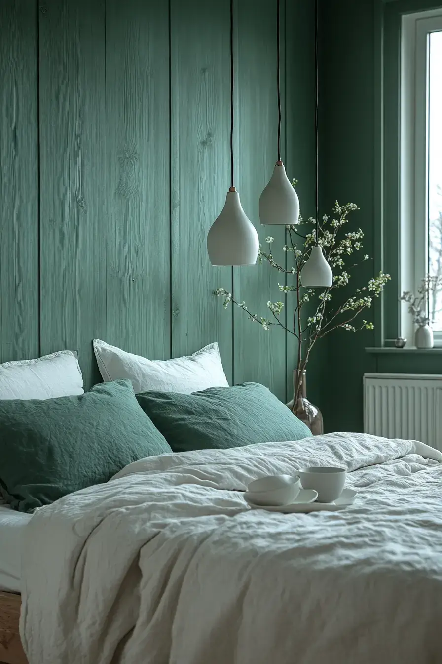 emerald green bedroom