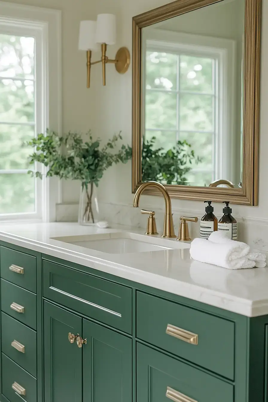 emerald green bathroom