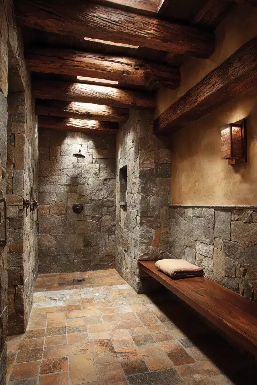 rustic walk in shower ideas