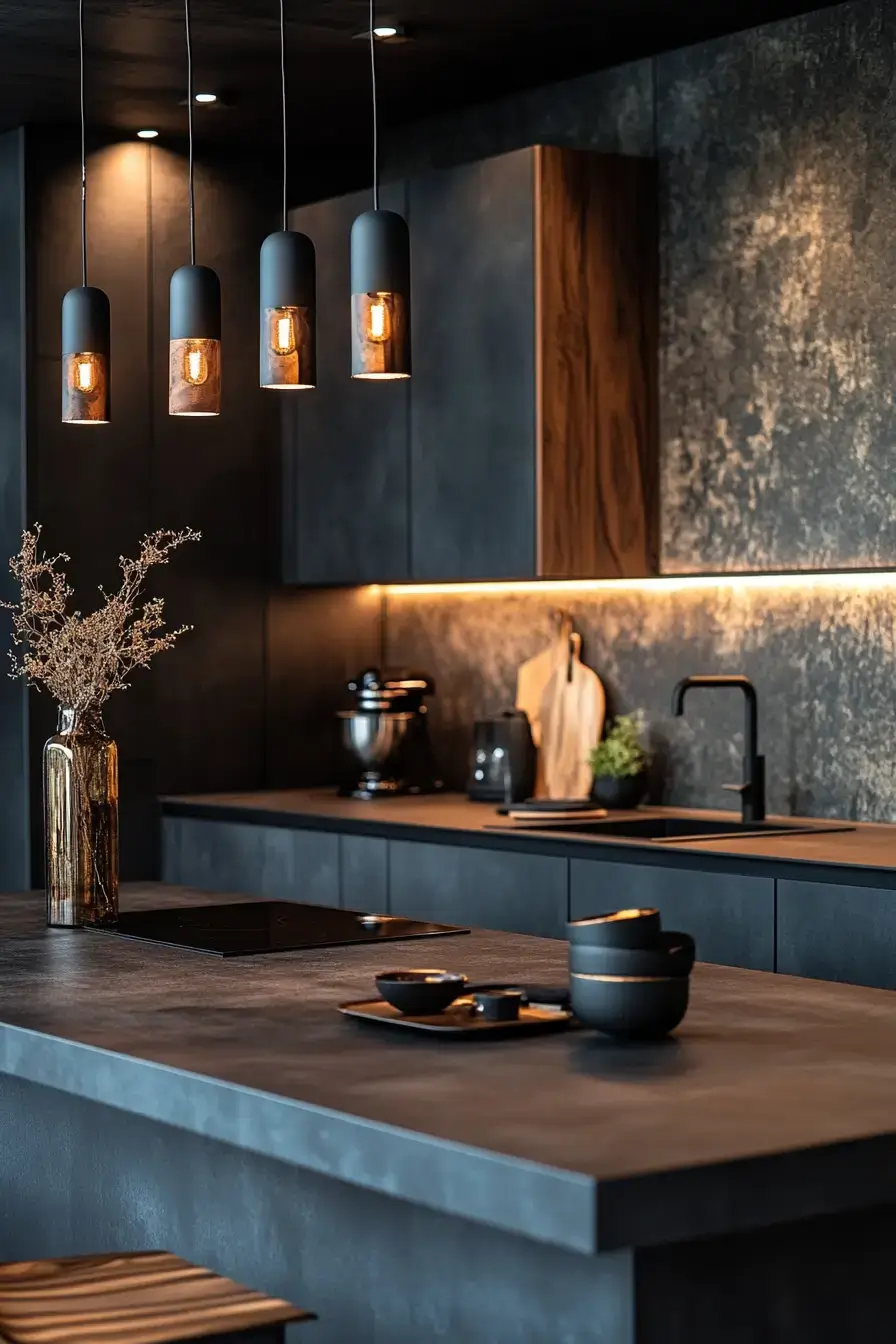 dark rustic kitchen