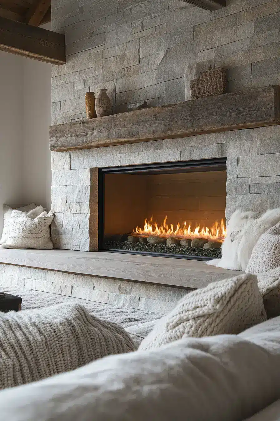 rustic farmhouse fireplace